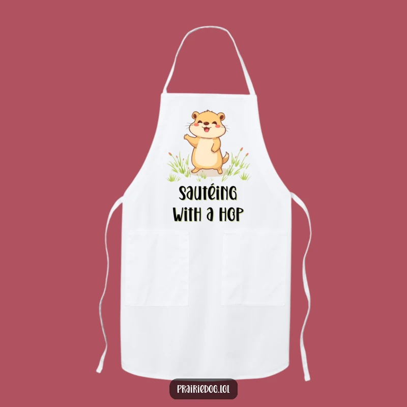Funny Joyful Prairie Dog Hop Apron, Happy Field Chef's Gear, Hilarious Gift