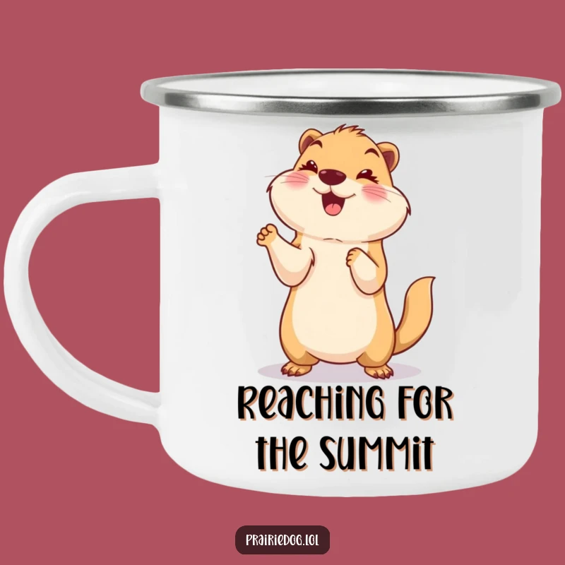 Funny Paws Up Prairie Dog Camping Mug, Smiling Celebration Cup, Hilarious Gift