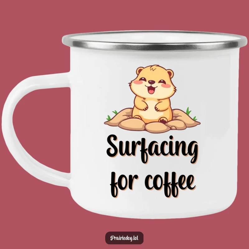 Funny Prairie Dog Glee Camping Mug, Cute Burrow Cup, Hilarious Gift