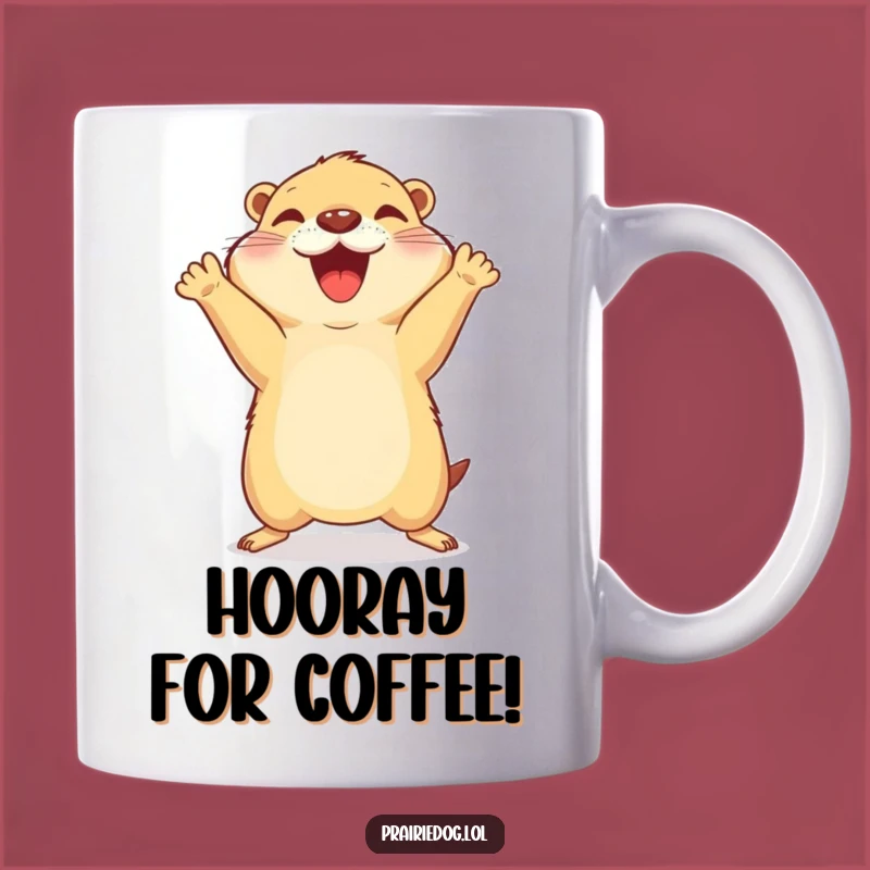 Funny Joyful Prairie Dog Mug - Celebratory Leap Gift