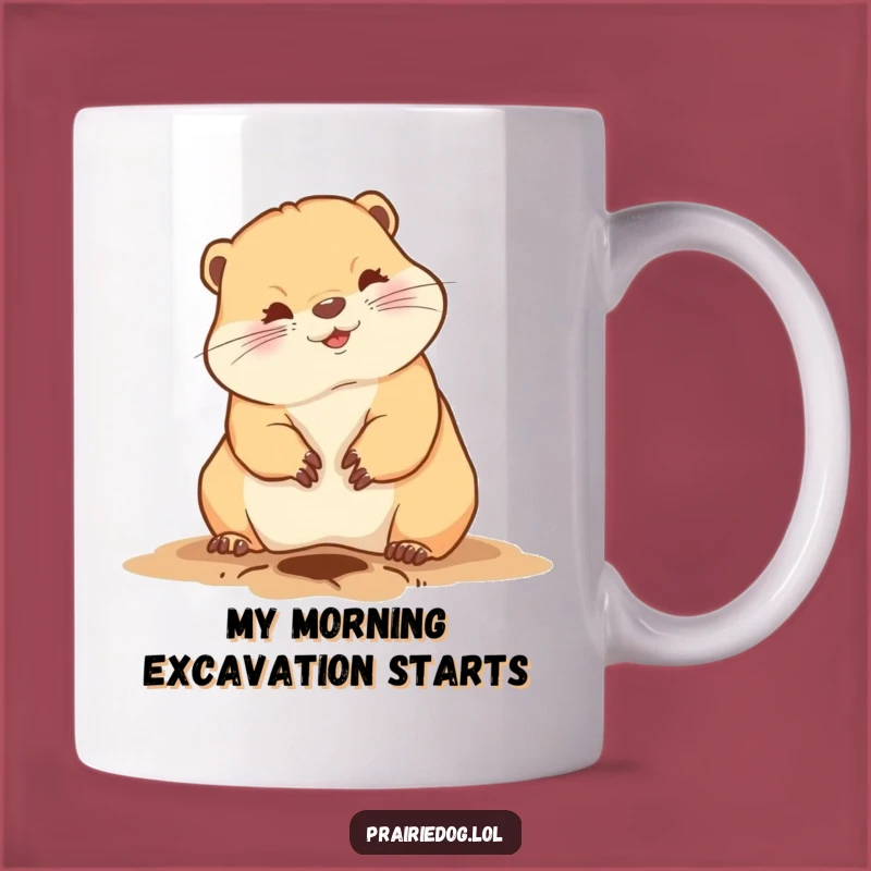 Funny Prairie Dog Digging Mug - Adorable Animal Gift for Cute Pet Lovers