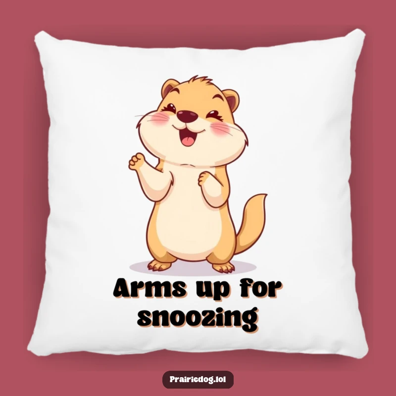 Funny Paws Up Prairie Dog Pillow, Smiling Celebration Cushion, Cozy Gift