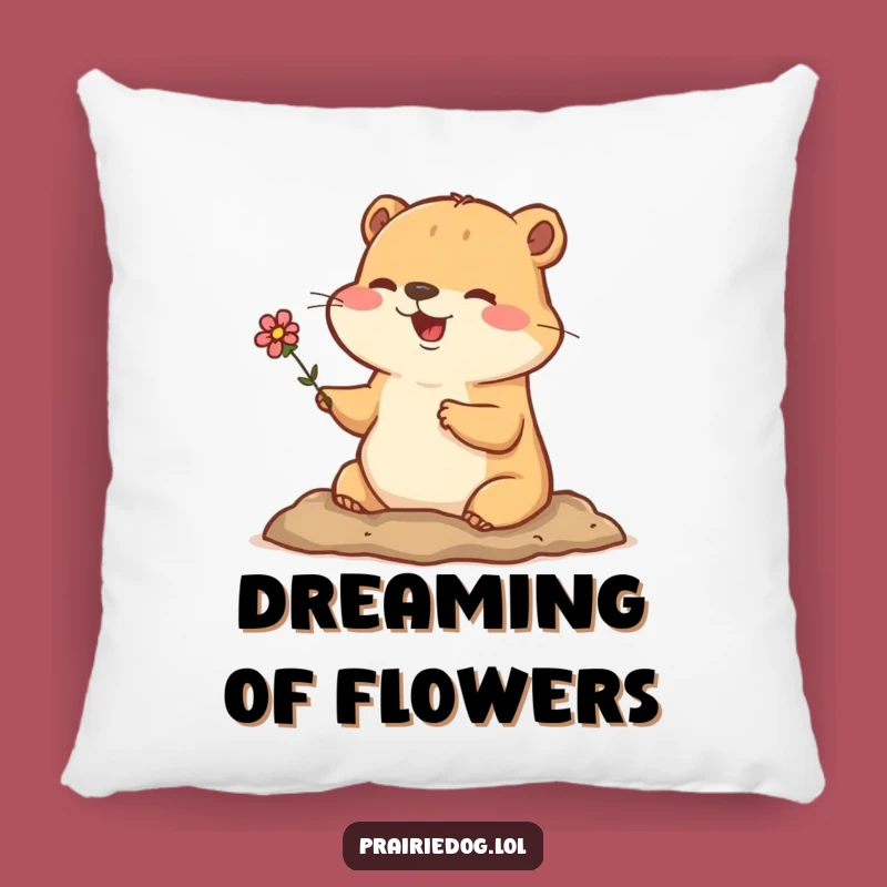 Funny Prairie Dog Flower Pillow - Cozy Burrow Decor Gift