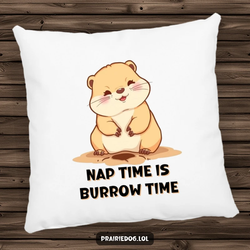 Funny prairie dog pillow featuring a cute animal digging a hole with its front claws, adding humorous comfort to any room