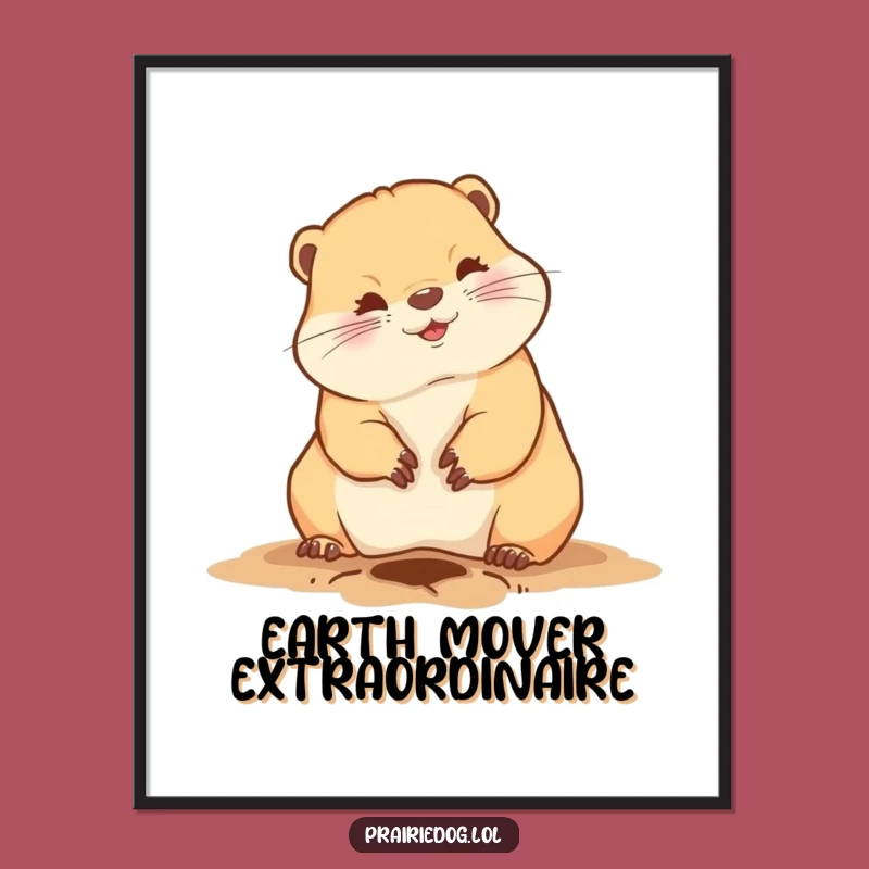 Funny Prairie Dog Digging Digital Art - Instant Hilarious Download for Playful Decor