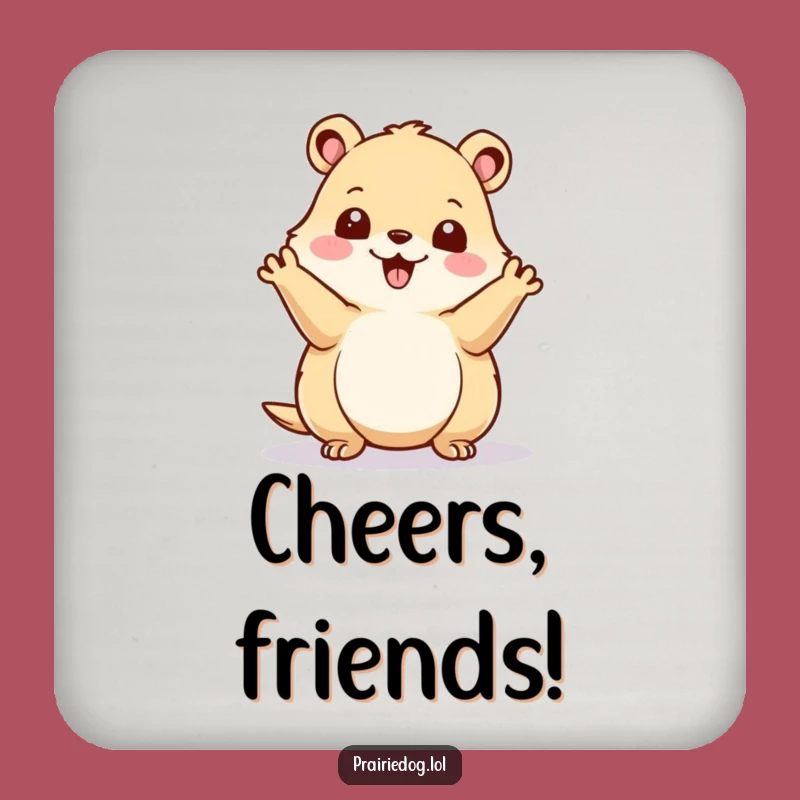 Funny Prairie Dog Coaster Set - Cheerful Waving Protection, Great Gift