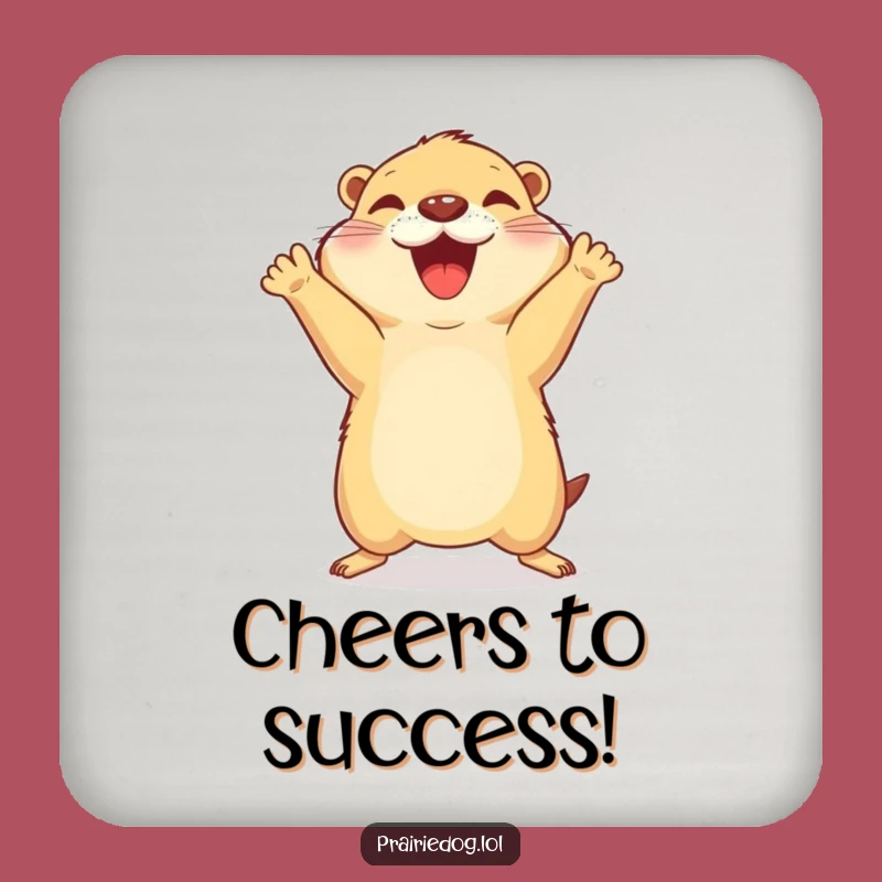Funny Joyful Prairie Dog Coaster - Celebration Drink Gift