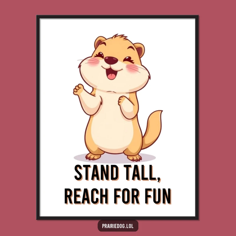 Free Printable Wall Art: Prairie Dog Cheers Loudly - Funny Downloadable Decor