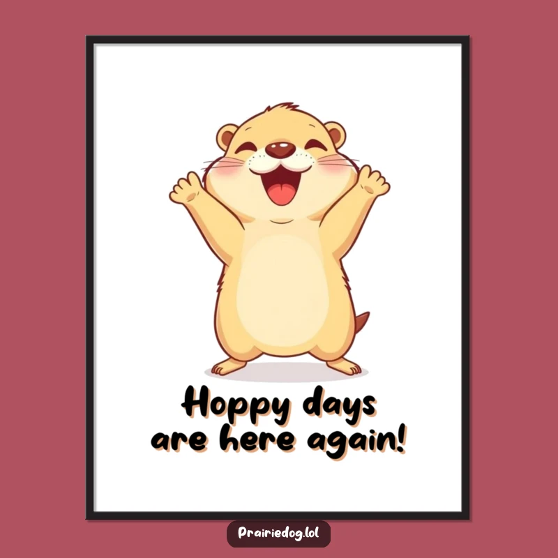 Funny Free Printable Prairie Dog Wall Art: Joyful Jump Decor, Energetic Downloadable Art