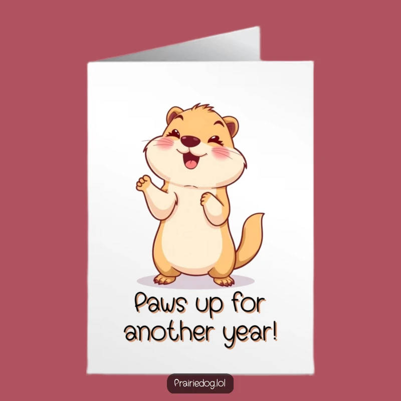 Free Printable Birthday Card: Prairie Dog Cheers - Funny Downloadable Gift