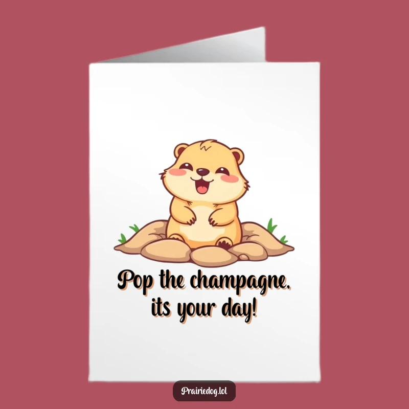 Free Printable Birthday Card: Glee-ful Prairie Dog Pops Out - Funny Downloadable Gift