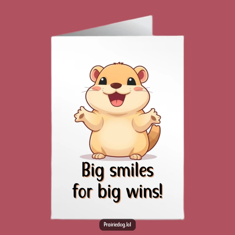 Free Printable Funny Prairie Dog Congrats Card: Excited Greeting, Cheerful Downloadable Gift