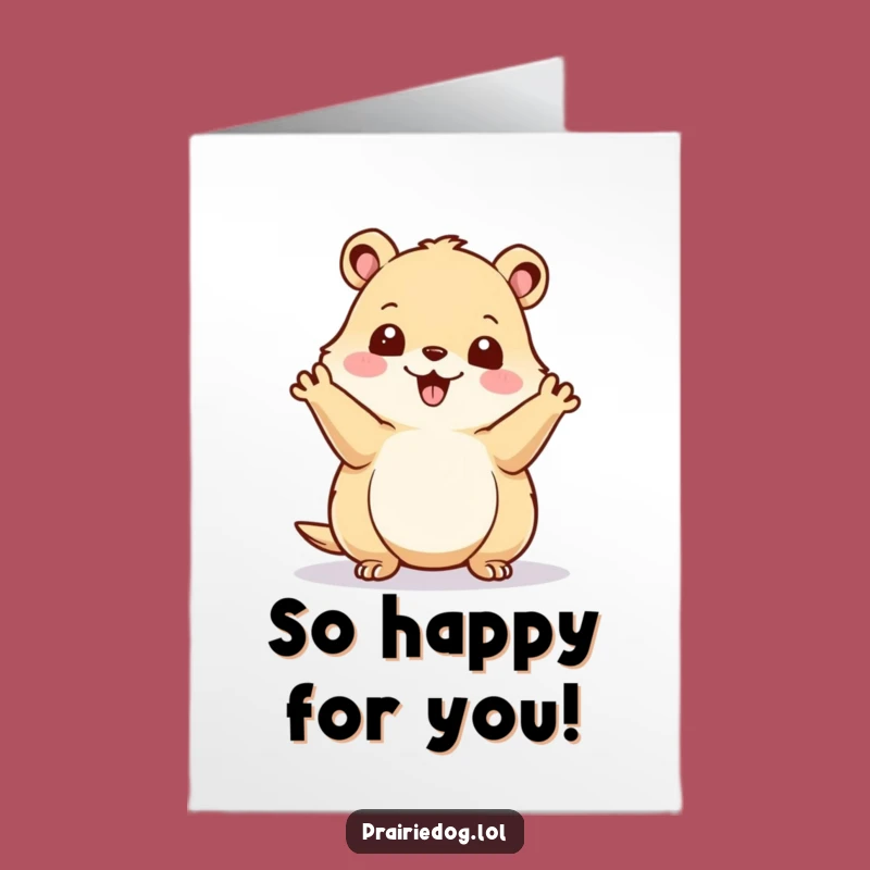 Free Printable Happy Prairie Dog Congrats Card - Enthusiastic Downloadable