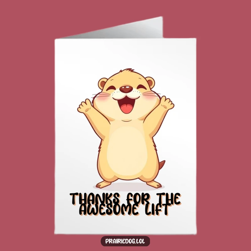 Free Printable Funny Prairie Dog Thank You Card: Jumping Gratitude, Downloadable Gift
