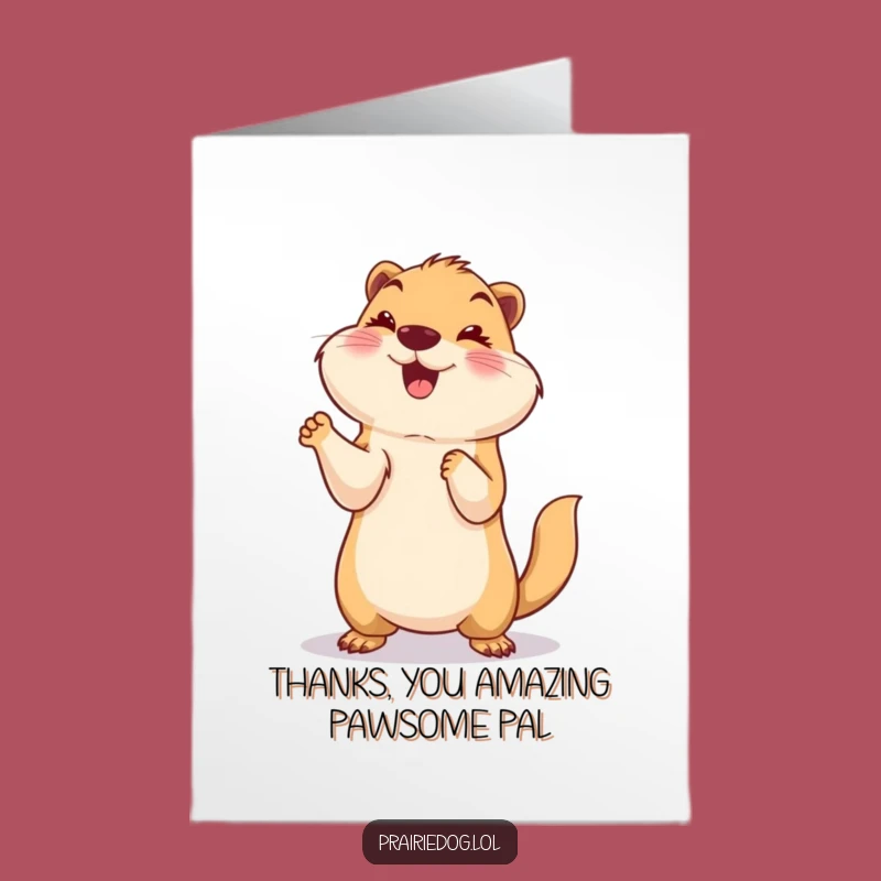 Free Printable Thank You Card: Prairie Dog Cheers Thanks - Funny Downloadable Gift
