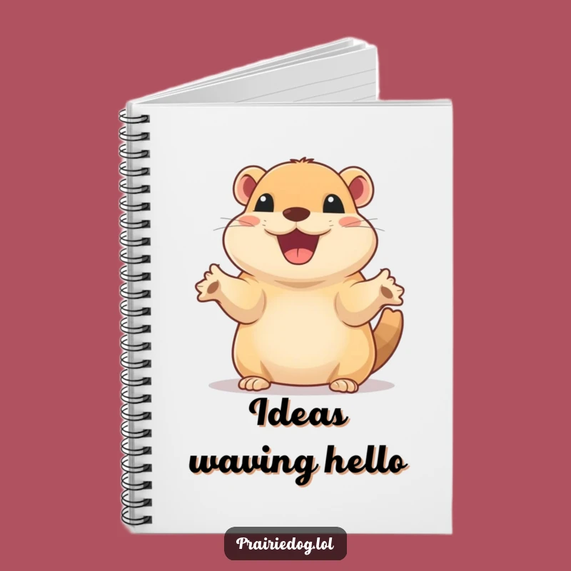 Funny Excited Prairie Dog Notebook - Waving Journal Gift