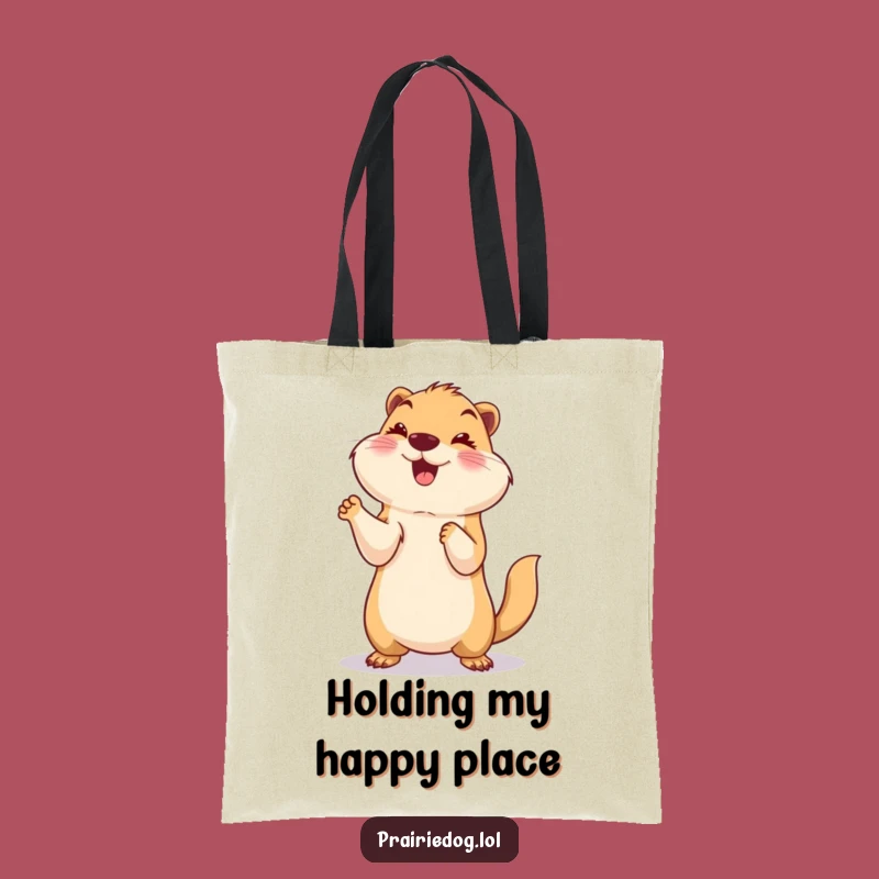 Funny Paws Up Prairie Dog Tote Bag, Smiling Celebration Carryall, Hilarious Gift